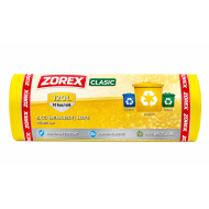 Saci colectare selectiva Zorex-Plastic/Metal, 120L, galben, 10 buc / rola