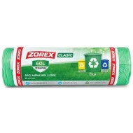 Saci colectare selectiva Zorex-Sticla, 60L, verde, 10 buc / rola
