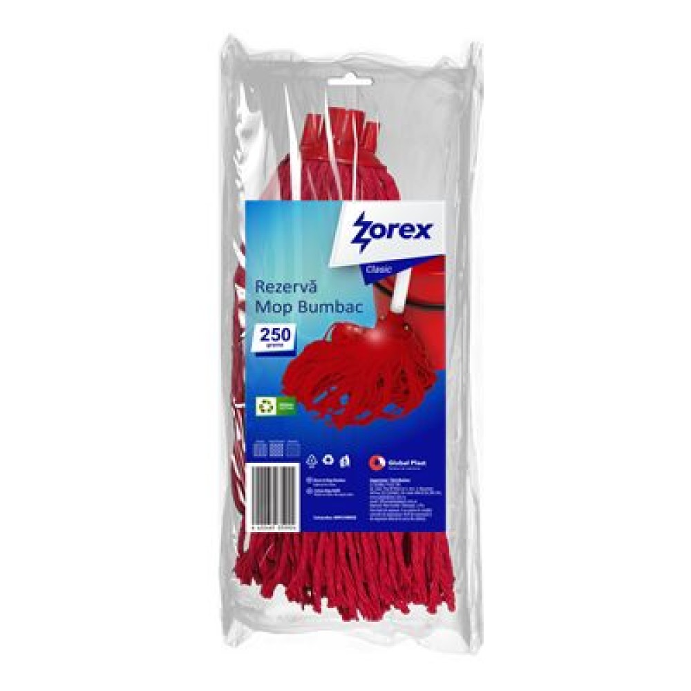 Rezervă Mop din Bumbac ZOREX Clasic 250g Roșu
