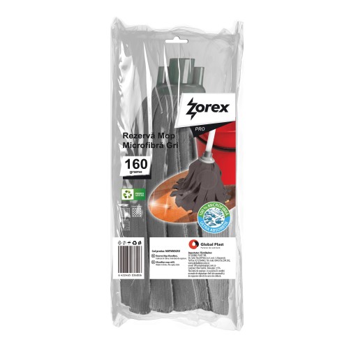 Rezervă Mop din Microfibră ZOREX Pro 160g Gri