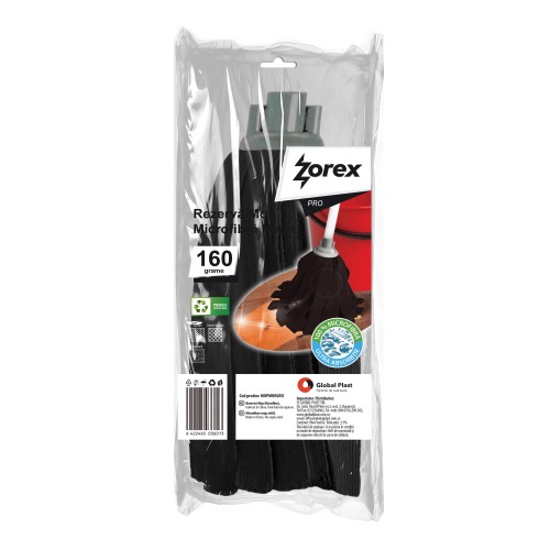 Rezervă Mop din Microfibră ZOREX Pro 160g Negru