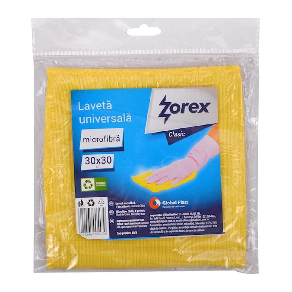 Laveta microfibra Zorex Clasic galbena 1 bucata/ set